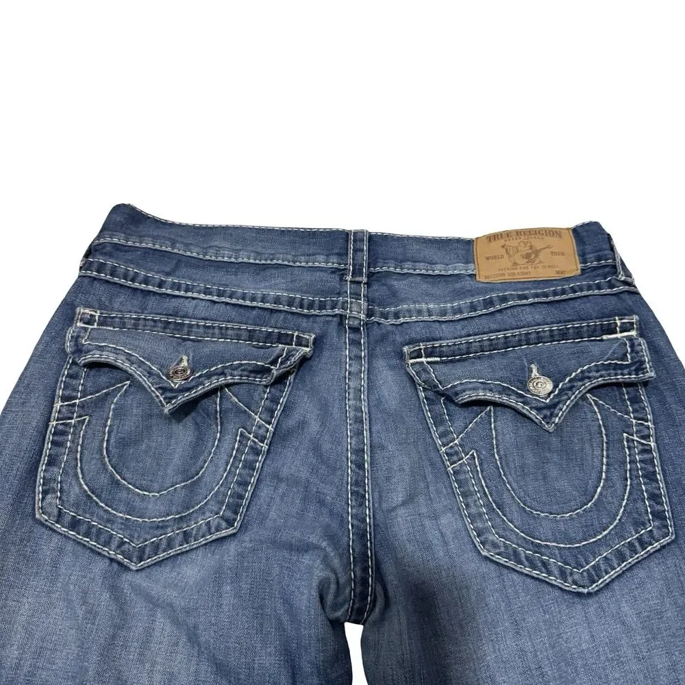 True Religion Big T Natural W/Flap Stitch Straight Leg Jean Men’s Size 38 Cotton